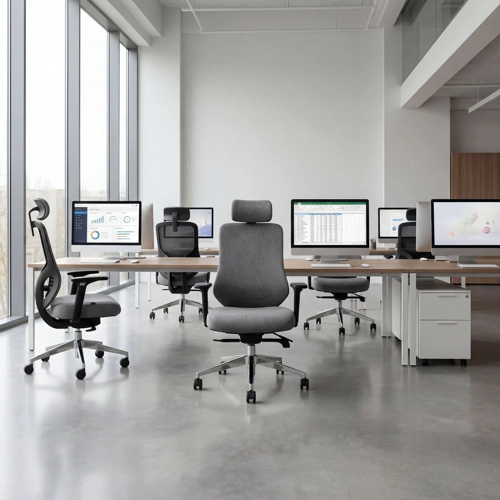Ergonomická kancelárska stolička tmavosivá AXIS