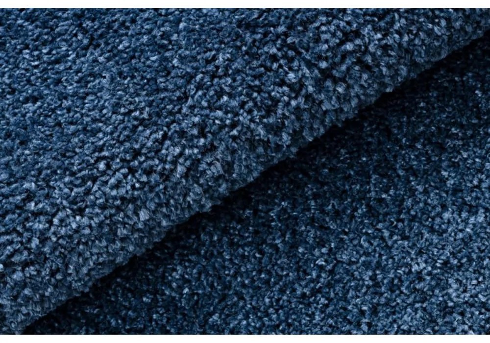 Kusový koberec Shaggy Berta tmavo modrý kruh 160cm