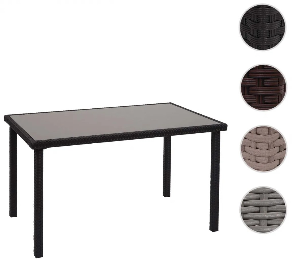 Záhradný stôl HWC-G19, polyratan,120x75cm - čierny