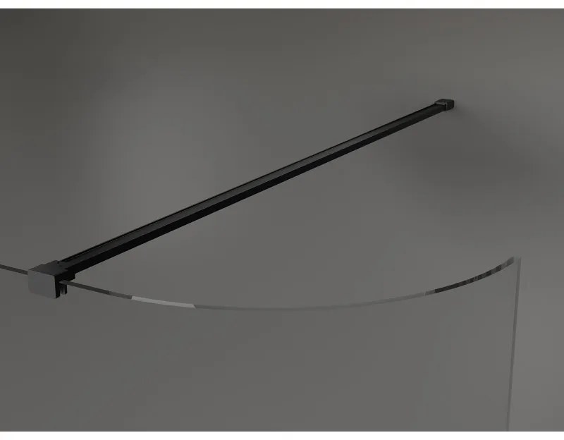 Mexen Kioto, zaoblená sprchová zástena 100 x 200 cm, 8mm číre sklo, čierny profil, 800-100-101-70-06