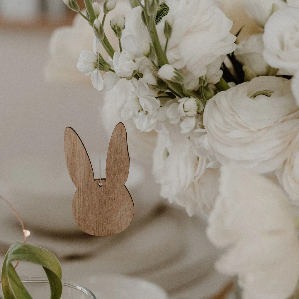 Eulenschnitt Veľkonočná ozdoba Rabbit Natural – set 8 ks