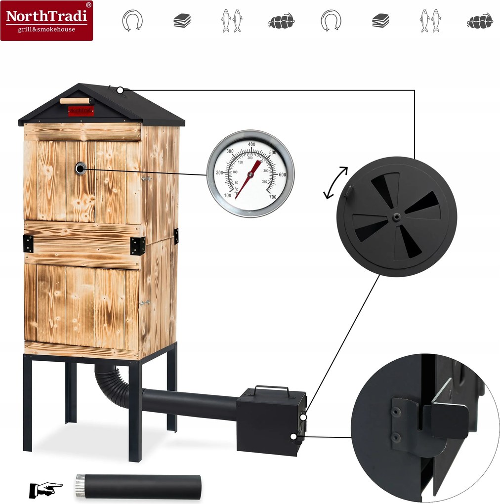 TRENDIE Udiareň XXL drevená s kovovou strechou