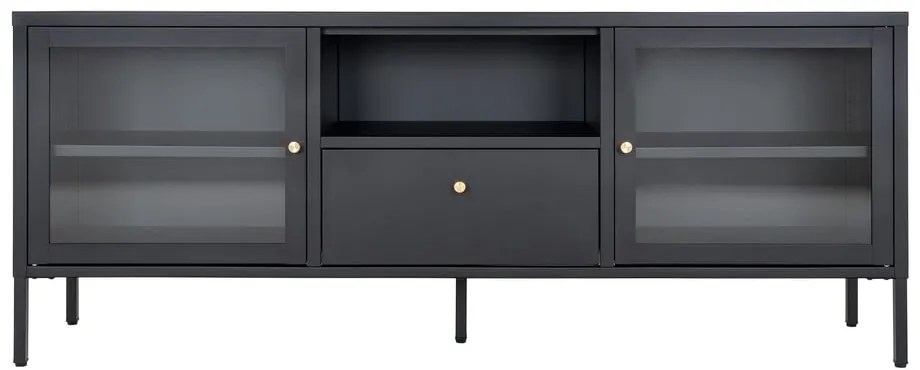 Čierny kovový TV stolík 150x60x35 cm Dalby – House Nordic