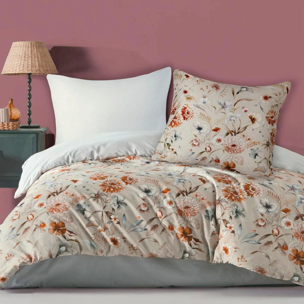 RENFORCÉ OBLIEČKY SIDELYA EXCLUSIVE 160X200 CM, 2 KS 70X80 CM KVETY