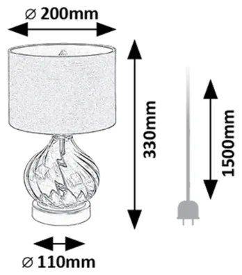 Rabalux 74034 - Stolná lampa PIRELO 1xE14/25W/230V dymová