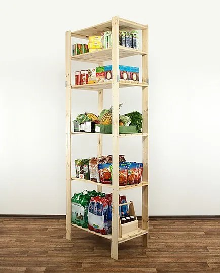 REGÁL DREVENÝ Maxi 6M 230x80x50 - BOROVICA