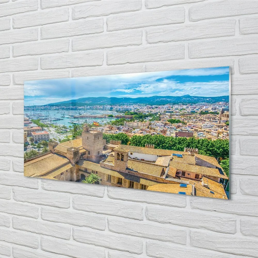 Sklenený obraz Španielsko Port pobreží mesto 125x50 cm