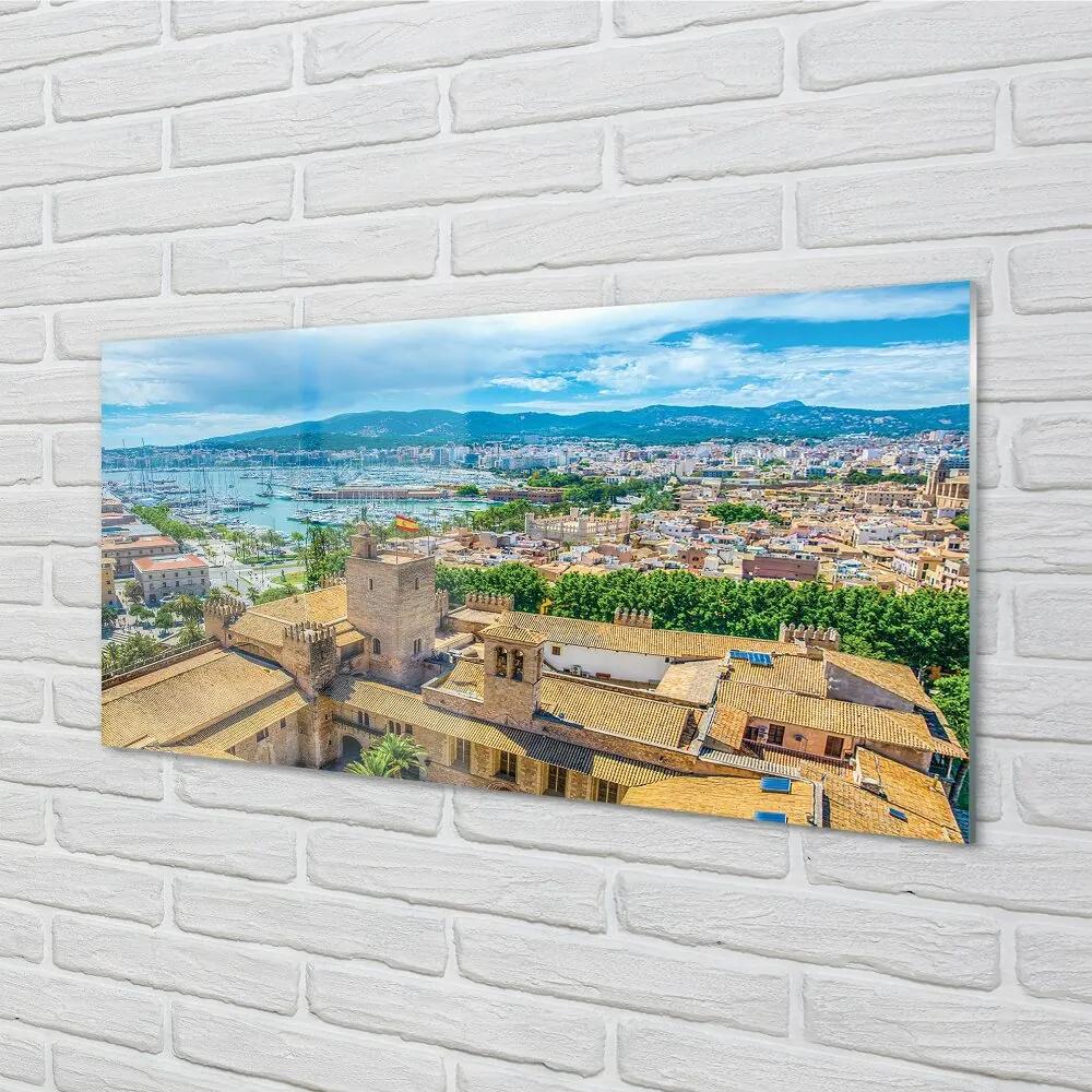 Sklenený obraz Španielsko Port pobreží mesto 140x70 cm