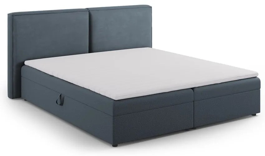Modrá boxspring posteľ s úložným priestorom 180x200 cm Arendal – Cosmopolitan Design
