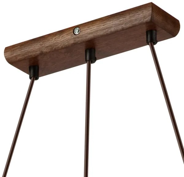 Závesný luster na lanku AIDA 3xE27/60W/230V dub/orech