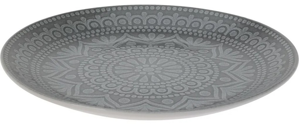 Kameninový plytký tanier Ethnic, pr. 27 cm, sivá