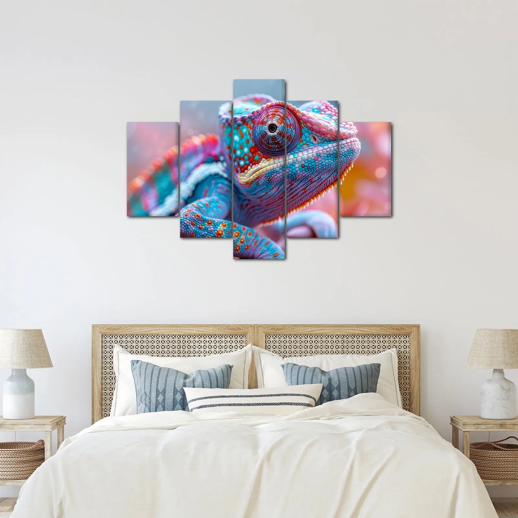 Obraz - Sfarbený chameleón (150x105 cm)