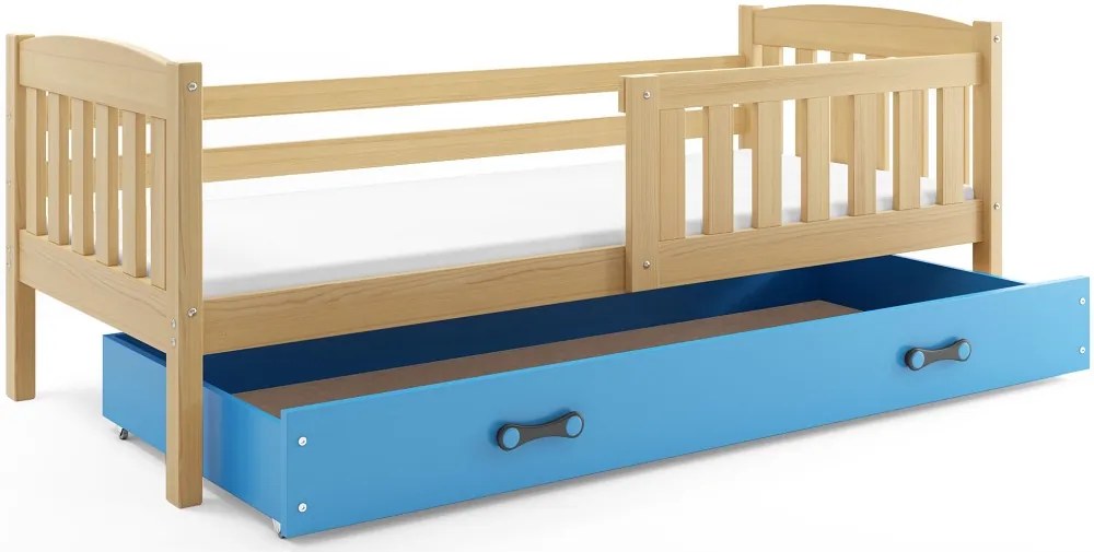 Posteľ KUBO 1 200x90 Borovica - Modrá