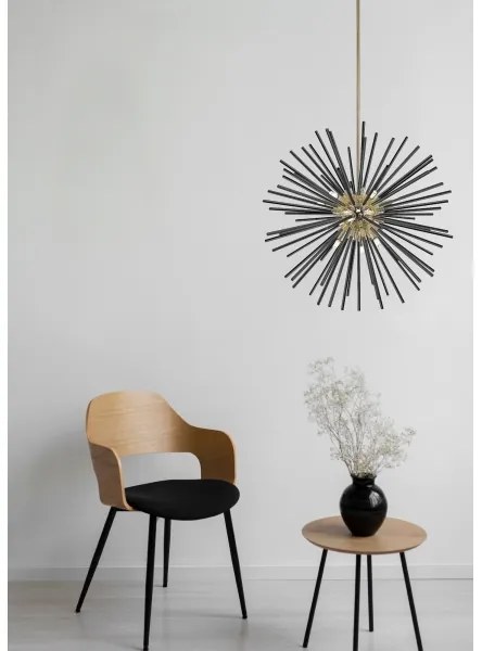 Zuma Line P0491-09C-F7BC - Luster na tyči URCHIN 9xG9/42W/230V zlatá/čierna