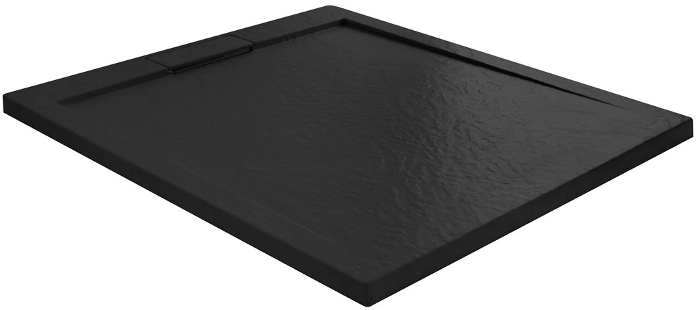 Rea Grand Black, sprchová vanička z minerálneho kameňa 100x80x3,5 cm, čierna matná, REA-K4593