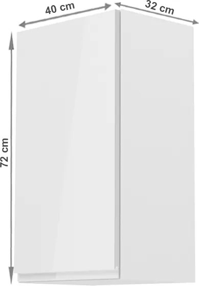Horná kuchynská skrinka Aurora G40 L - biela / biely lesk