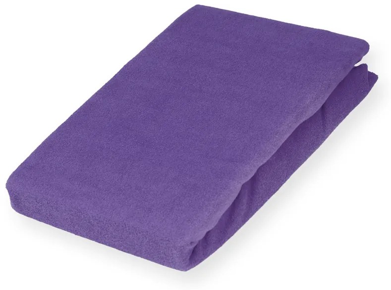 Froté napínacie prestieradlo na extra vysoký matrac FR-013 Fialové 100 x 200 - výška 40 cm