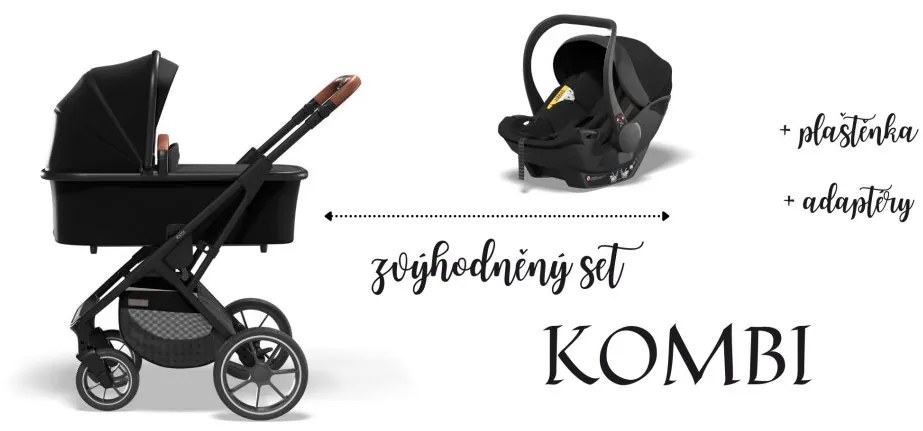 Moon kombinovaný kočík RESEA S BASIC  set KOMBI Black