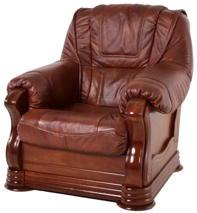 Kreslo Baron kožené, červenohnedá / čerešňa (a4 / č.4)