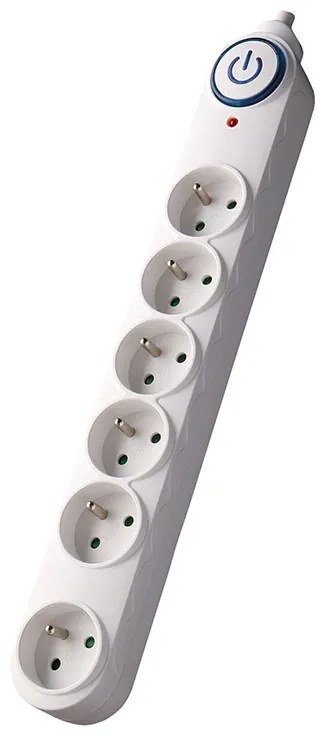 SOLIGHT Prepäťová ochrana 150J, 6x zásuvka, 3m, biela