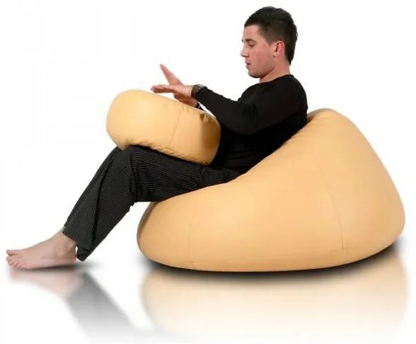 INTERMEDIC SK - Sedací vak Relax 110x70 cm | kreslo na oddych z ekokože alebo polyesteru, 300 l Farba: E03 - Oranžová svetlá (ekokoža)