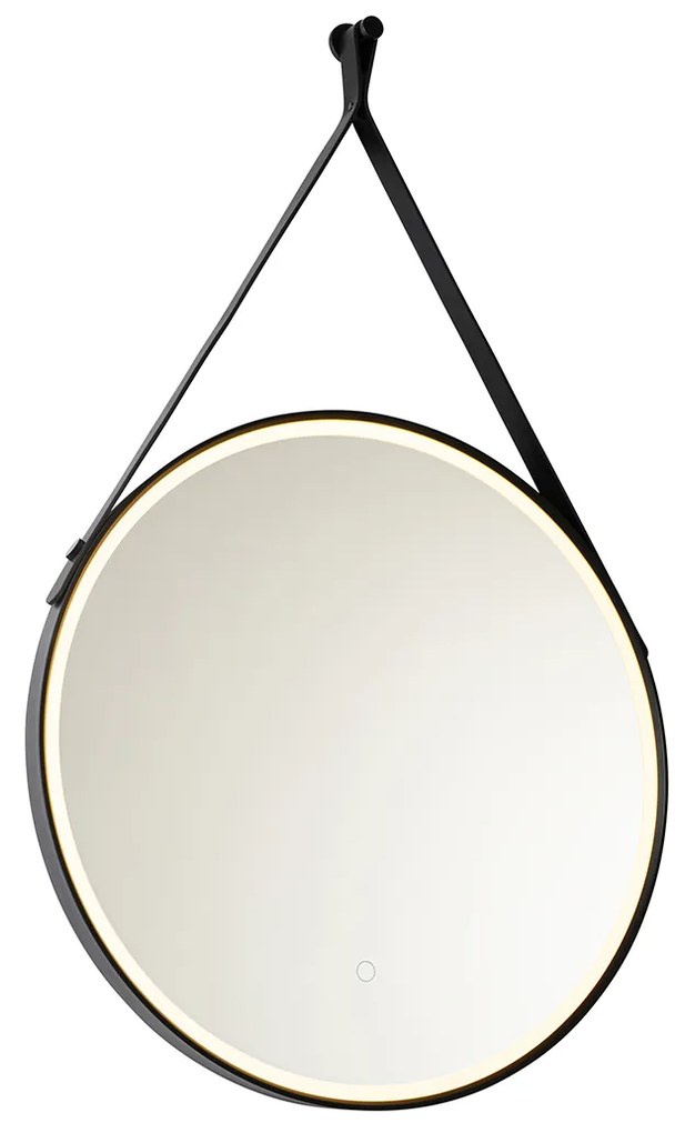 Moderné zrkadlo do kúpeľne čierne vrátane LED a dotykového stmievača - Pien