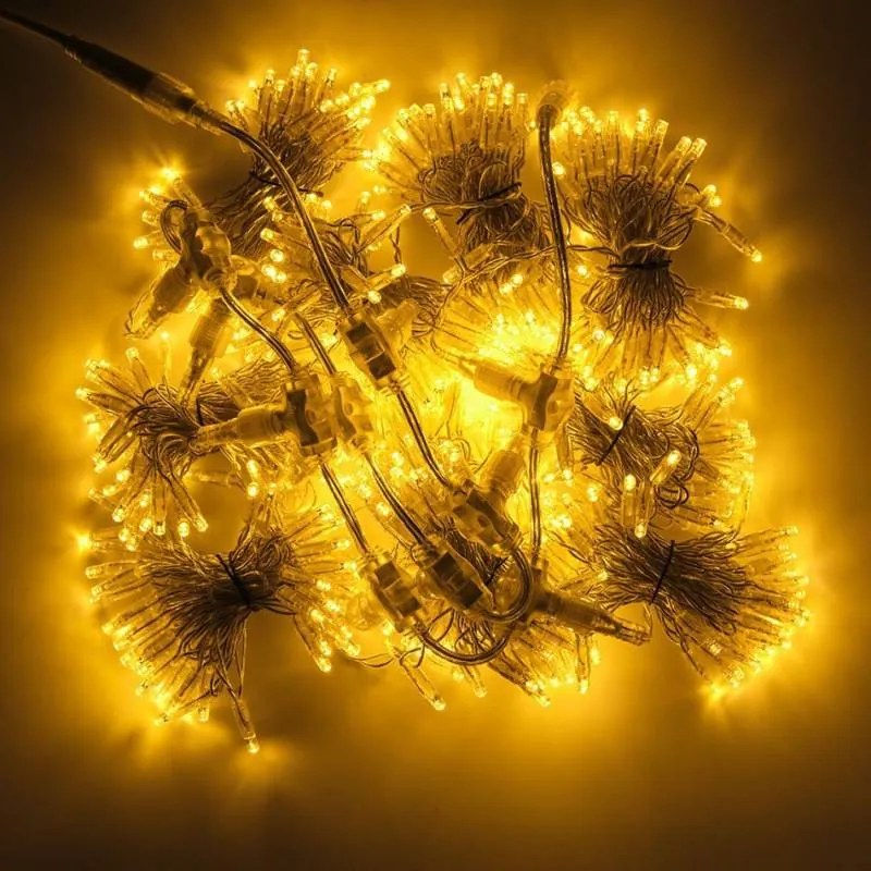 DECOLED Interiérová LED světelná záclona, teple bílá, transparentní kabel, 1x5 m, 500 diod