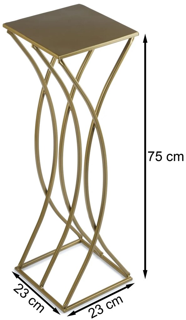 STOJAN NA KVETINÁČ TWIST 75X23X23 CM ZLATÁ