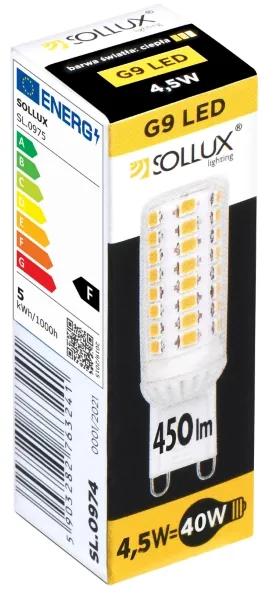 Sollux Lighting LED žiarovka G9 3000K 4,5W 450lm