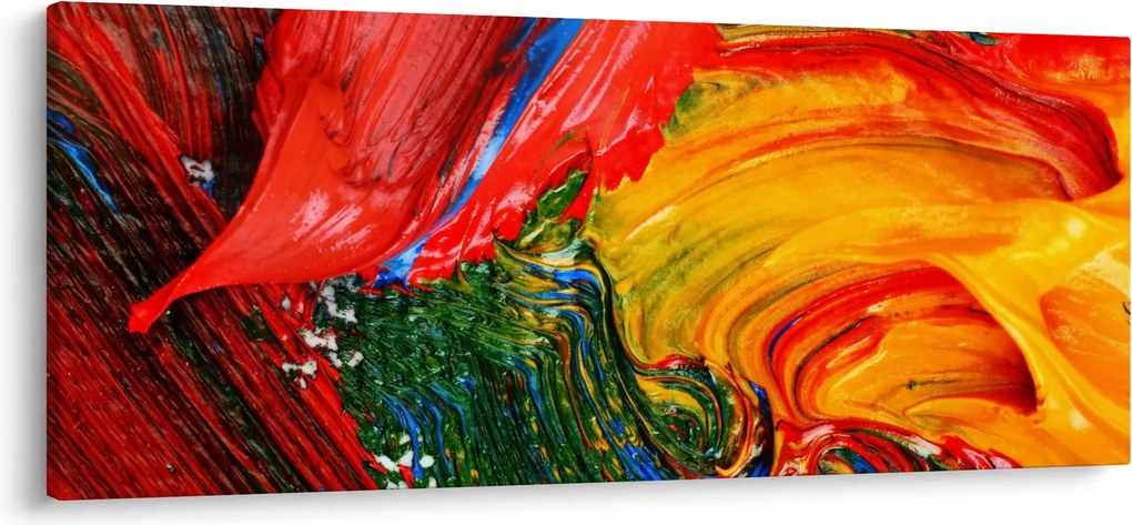 Obraz - Modrenie abstrakcie štetcom (120x50 cm)