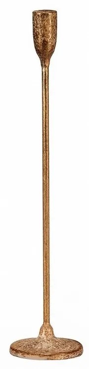Kovový svietnik na podstavci v. 39 cm, zlatá, 39 cm