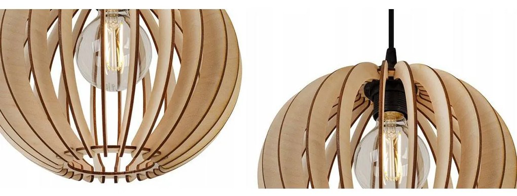 Závesné svietidlo Timber Spider 2, 2x drevené tienidlo