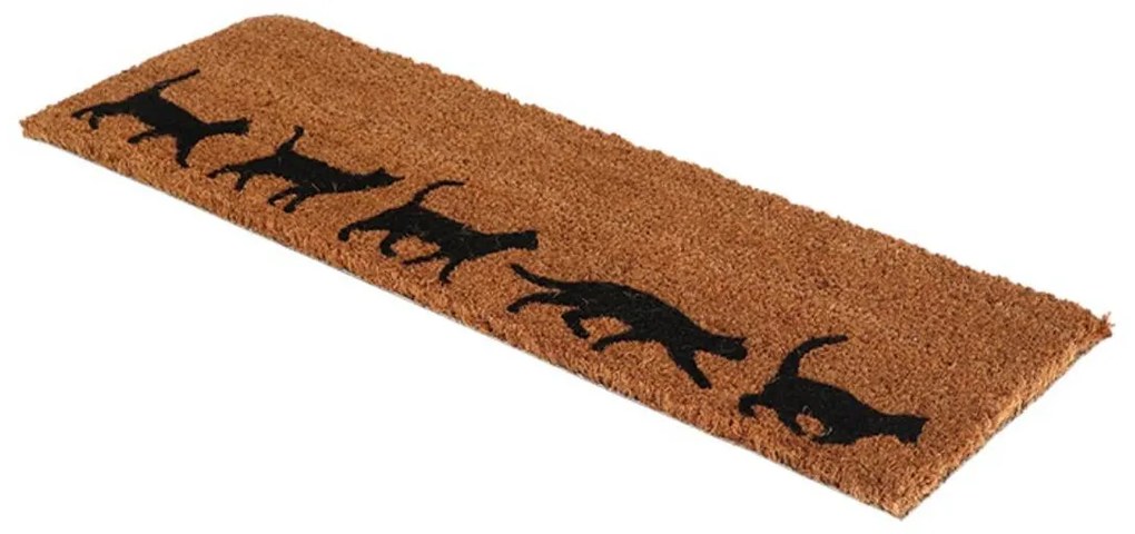 Esschert Design Vonkajšia rohožka Cats, 75x25 cm