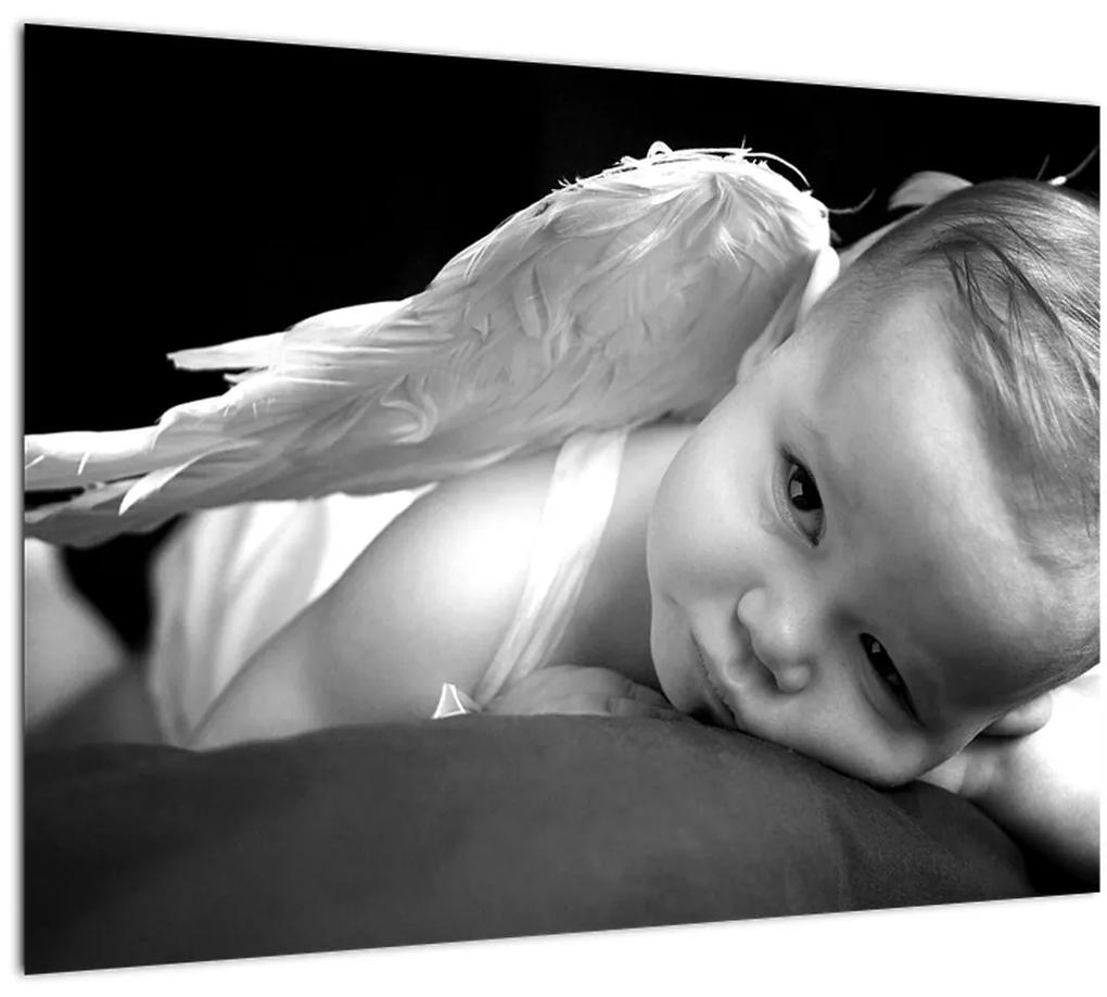 Sklenený obraz detského anjela (70x50 cm)