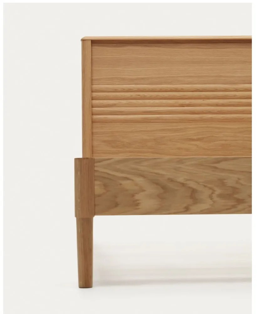 Dvojlôžková posteľ z dubového dreva s roštom v prírodnej farbe 160x200 cm Lenon – Kave Home