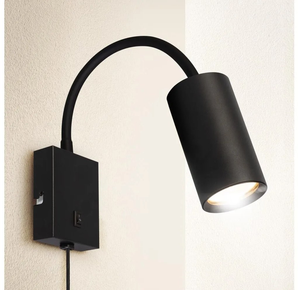 Brilagi - Flexibilná nástenná lampa SELE 1xGU10/30W/230V čierna BG1376