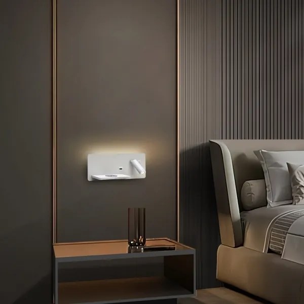 Immax 08286L-LED Nástenné sviet. s pol., USB a bezdr. nab. LED/3W/230V + LED/3W