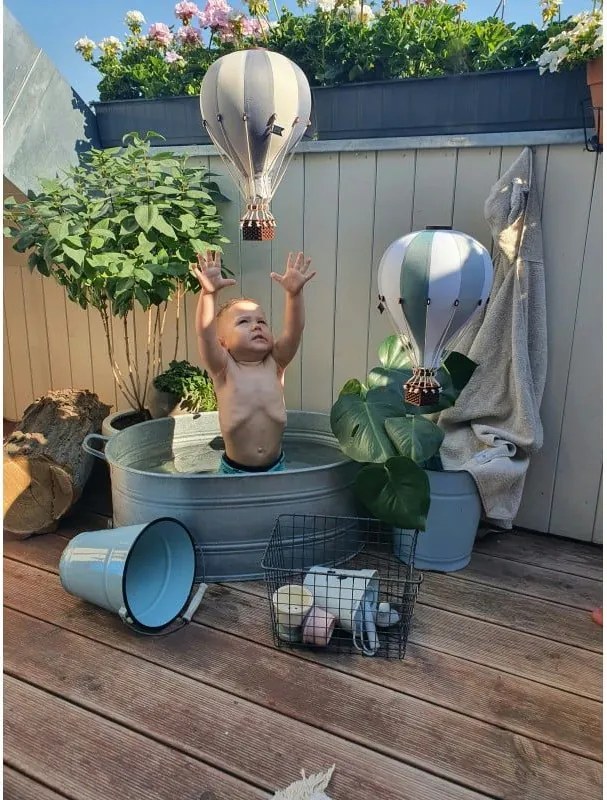 Dekoračný lietajúci balón zelená/šedozelená – dekorácia do detskej izby L-50cm x 30cm