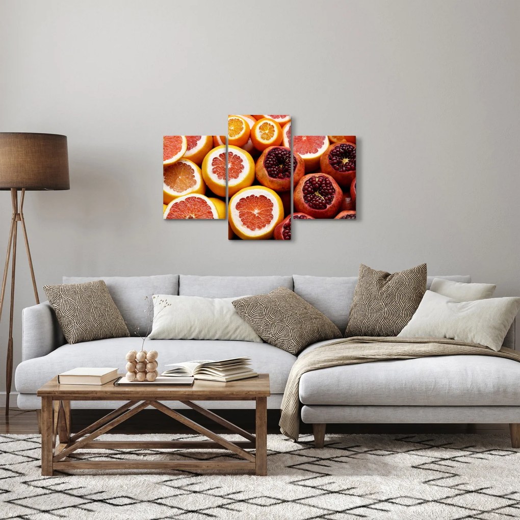 Obraz pomarančov a granátových jabĺk (90x60 cm)