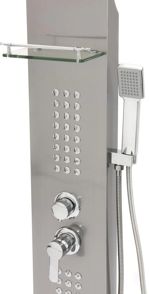 Sprchový panel LAGO 4v1 - s výtokom do vane - inox