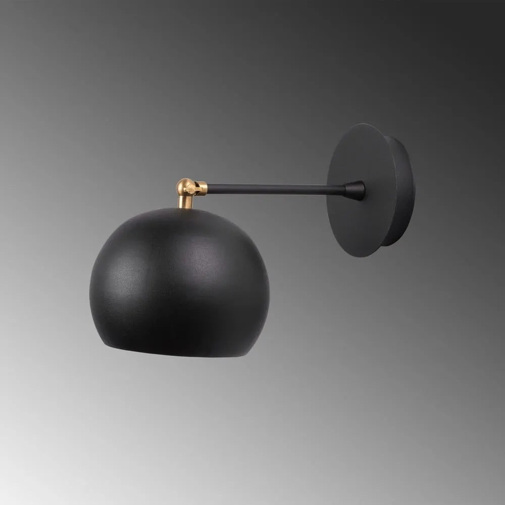 Čierne nástenné svietidlo ø 15 cm Stiva – Opviq lights