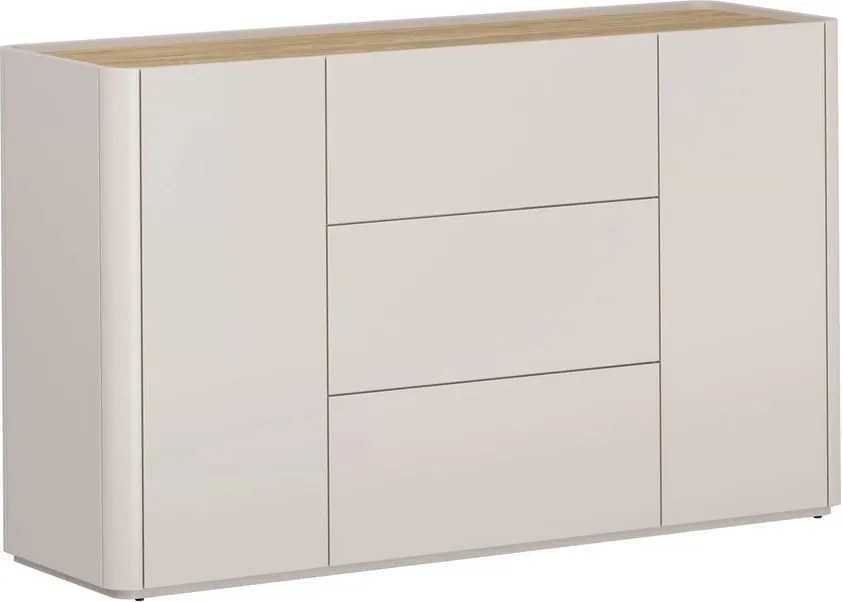 Komoda Elivo 150 cm so zásuvkami - kašmír / olejovaný dub