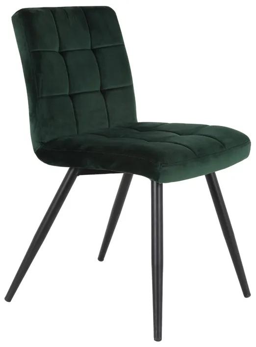 Zamatová tmavo zelená jedálenská stolička OLIVE - 44*82*50 cm