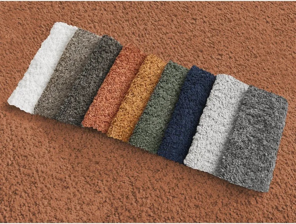 Oranžová rozkladacia/s úložným priestorom rohová pohovka z textílie buklé (ľavý roh/s leňoškou) Montaigne – Bobochic Paris