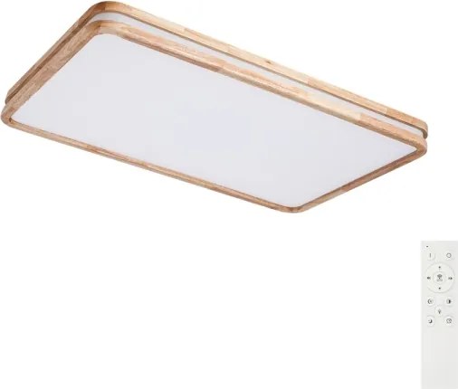 BRILAGI - LED stmievateľné svietidlo MOLINA SQUARE LED/128W/230V dub 90x60 cm + diaľkové ovládanie