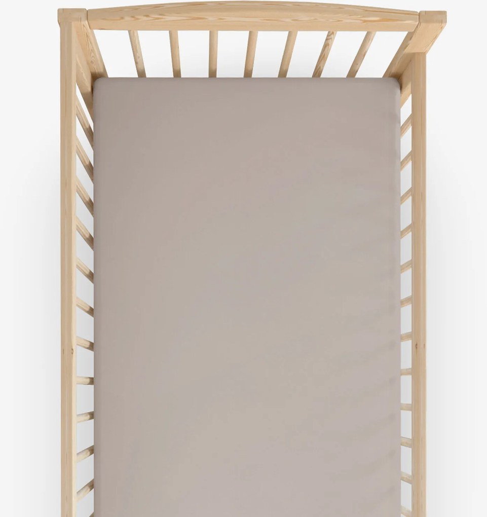Goldea bavlnená plachta do detskej postieľky - sivohnedá 60 x 120 cm