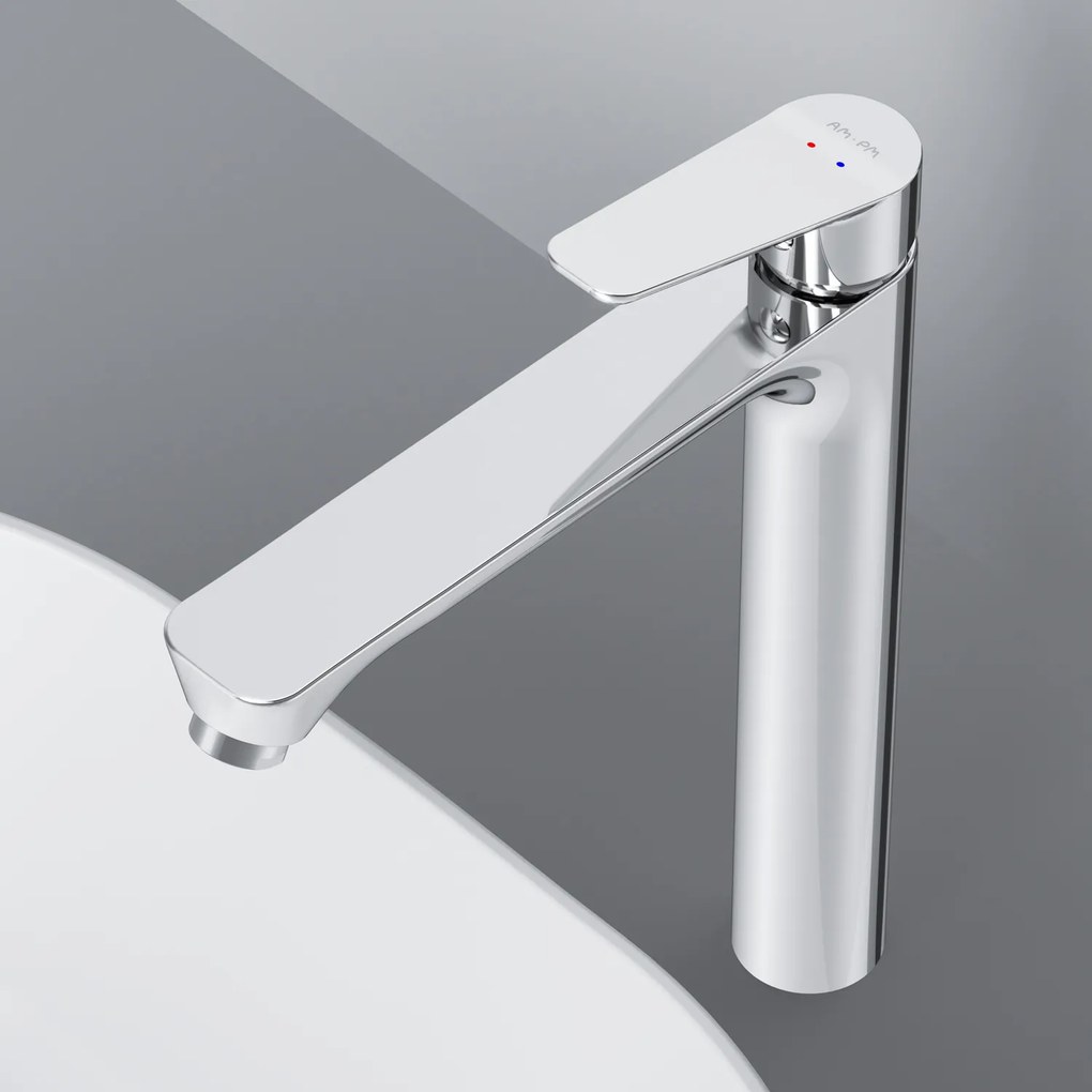 Umývadlová batéria AM.PM Hit FTA92200 vysoká s odtokovým ventilom, chróm