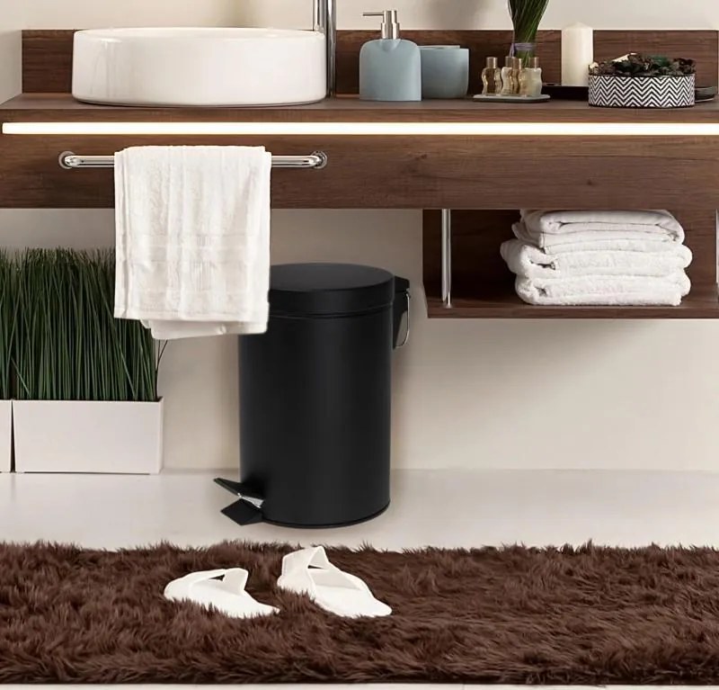 Odpadkový kôš do kúpeľne BALI 3l - softclose - čierny