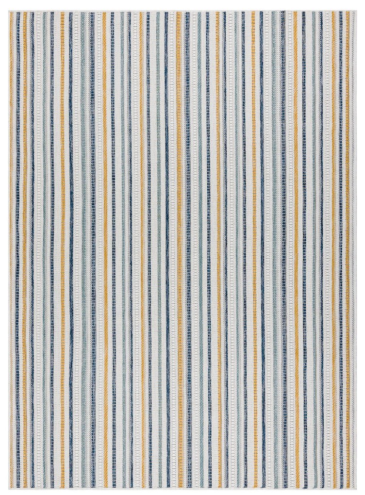 Koberec SISAL COOPER Pruhy, Etno 22237 ecru / tmavomodrý