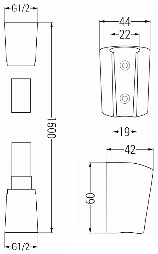 Mexen príslušenstvo - 1-bodový ručný sprchový set R-75, chróm, 785756052-00